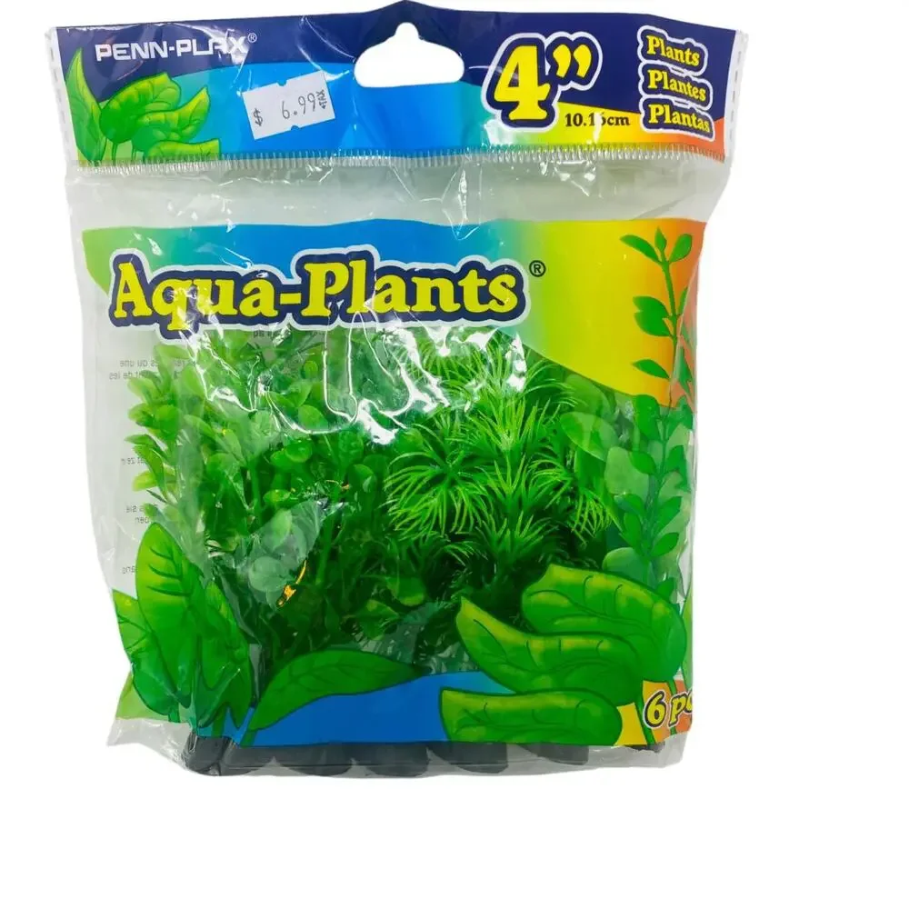 Penn Plax Plastic Plant Pack 4 Inch Green